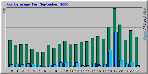 Hourly usage for September 2008