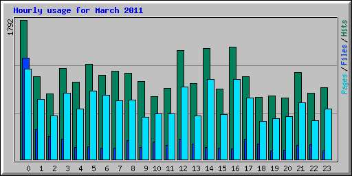 Hourly usage for March 2011