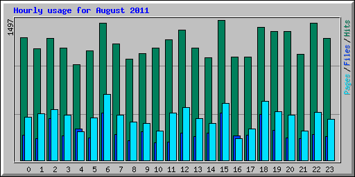 Hourly usage for August 2011
