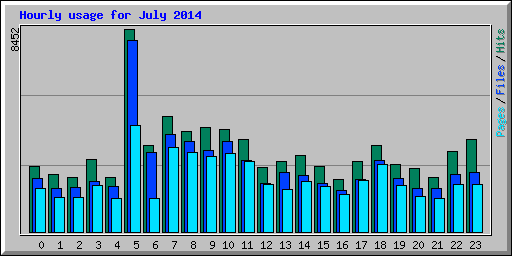 Hourly usage for July 2014