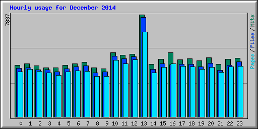 Hourly usage for December 2014